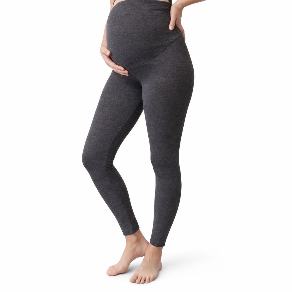 Size M Old Navy Women’s Maternity Leggings Activewear Grey Over Belly Pants